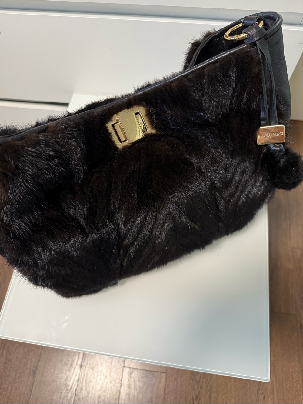 Paolo Masi Black Fur Clutch
